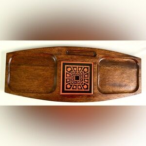 Imperial international, Japan – carved hardwood tray/cheese, serving dish